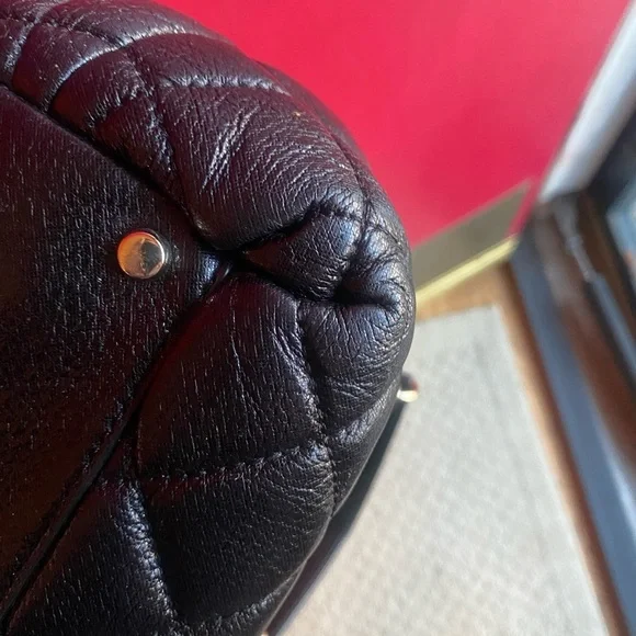 Kate Spade small Georgina GoldCoast satchel crossbody quilted shimmer/black NWOT - Picture 12 of 13